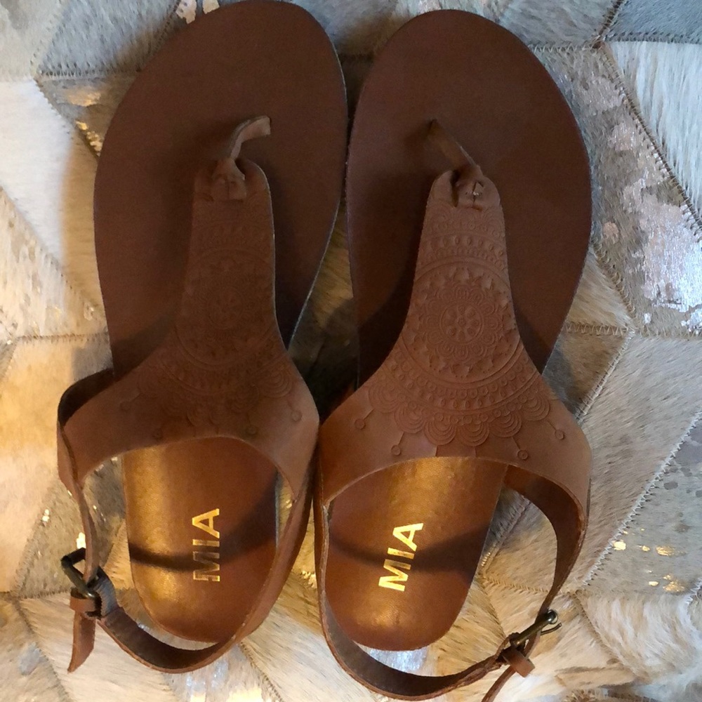 Mia “tooled leather “ sandals